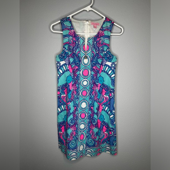 Lilly Pulitzer Abigail Zip Front Shift Dress size 2 - Picture 3 of 11